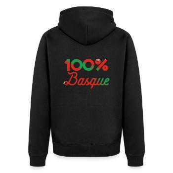 100% Basque - Veste à capuche bio Premium Unisexe - noir - Dos - Nico (187cm)