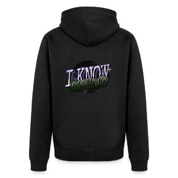 birthday hacker anonymous hacker hacking - Unisex Premium Bio Zip Hoodie - Schwarz - Hinten - Nico (187cm)