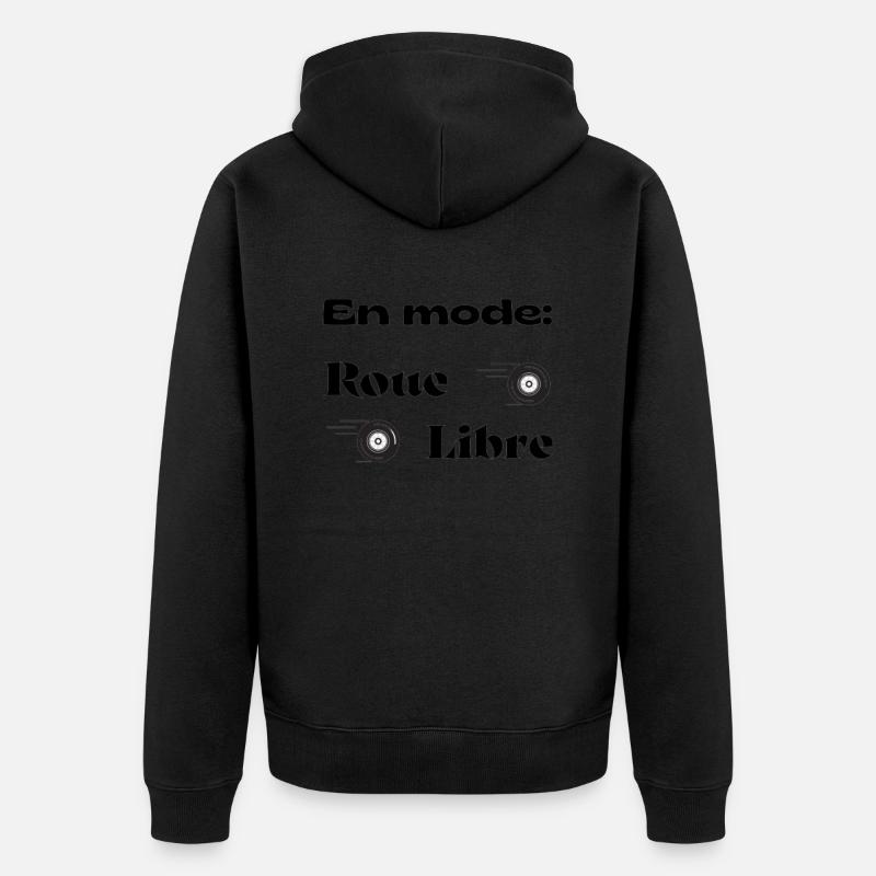 En mode roue libre - Veste à capuche bio Premium Unisexe - noir