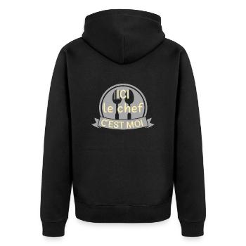 Ici le chef c'est moi - Veste à capuche bio Premium Unisexe - noir - Dos - Nico (187cm)