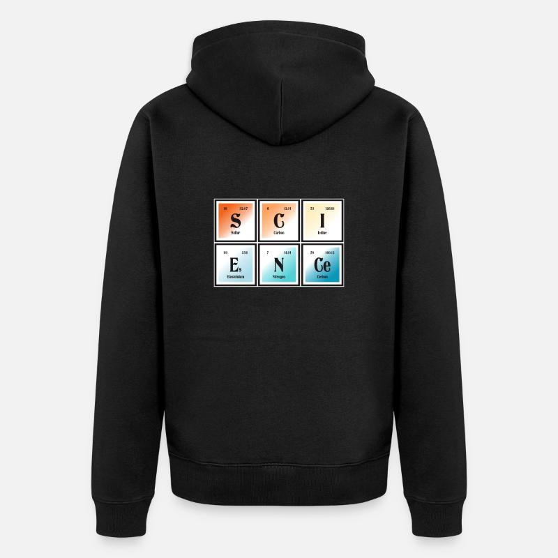 | scientifique Tableau périodique des éléments - Veste à capuche bio Premium Unisexe - noir