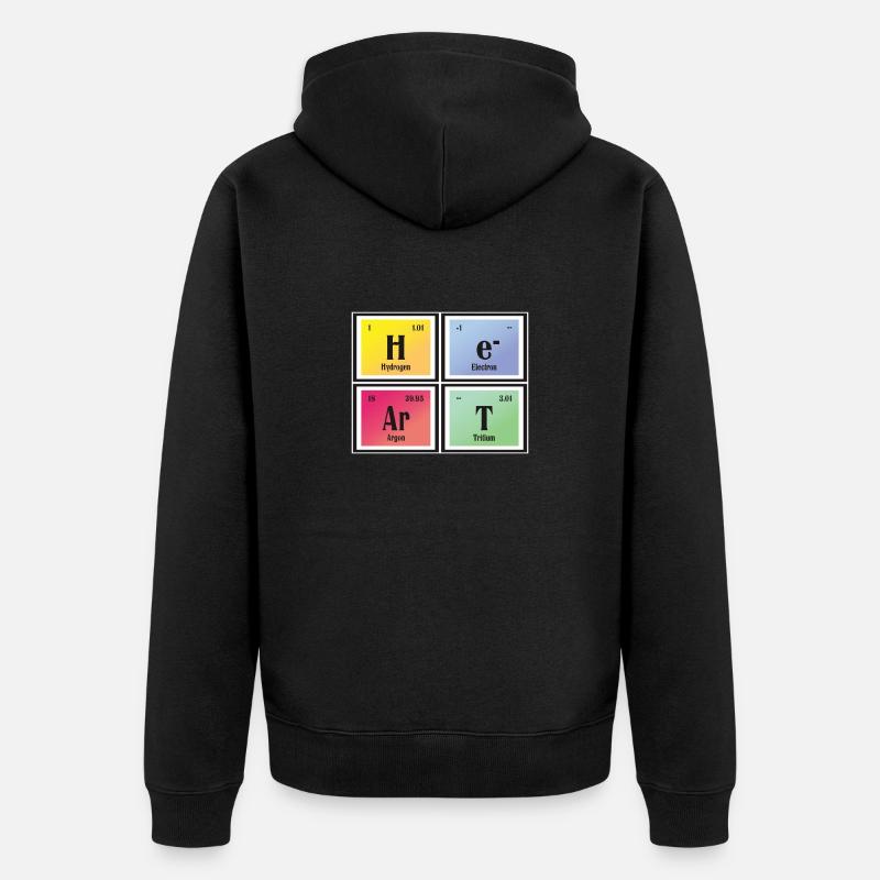 Herz | Periodensystem der Elemente - Unisex Premium Bio Zip Hoodie - Schwarz