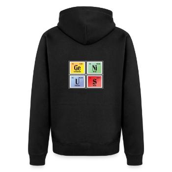 Génie | Tableau périodique des éléments - Veste à capuche bio Premium Unisexe - noir - Dos - Nico (187cm)