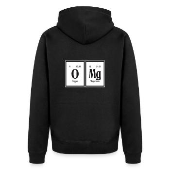 OMG | Periodic Table of Elements - Unisex Premium Organic Zip Hoodie - black - Back - Nico (187cm)