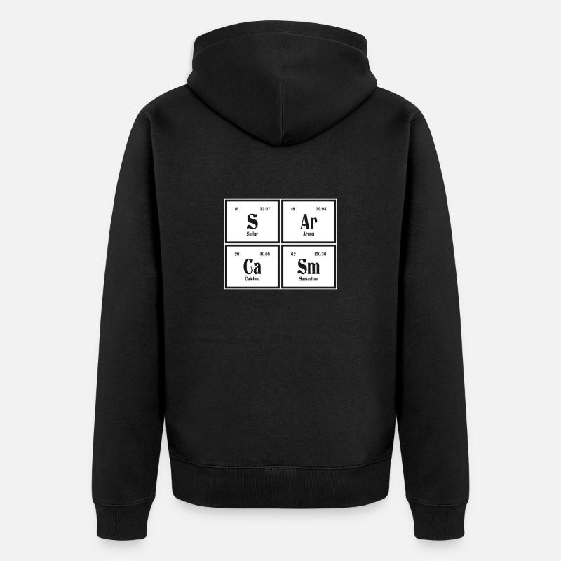 Sarkasmus | Periodensystem der Elemente - Unisex Premium Bio Zip Hoodie - Schwarz