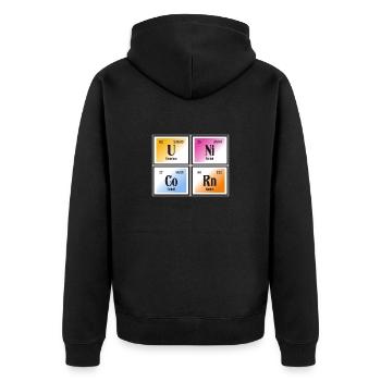 Unicorn | Periodic Table of Elements - Unisex Premium Organic Zip Hoodie - black - Back - Nico (187cm)