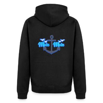 Moin Moin I Begrüßung - Unisex Premium Bio Zip Hoodie - Schwarz - Hinten - Nico (187cm)