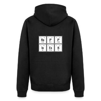 Happiness | Periodic Table of Elements - Unisex Premium Organic Zip Hoodie - black - Back - Nico (187cm)