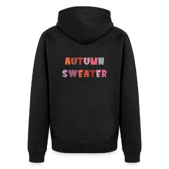 Autumn Sweater - Unisex Premium Organic Zip Hoodie - black - Back - Nico (187cm)