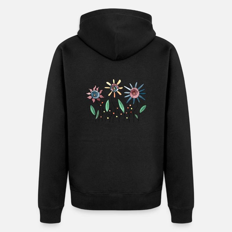 Fleur - Veste à capuche bio Premium Unisexe - noir