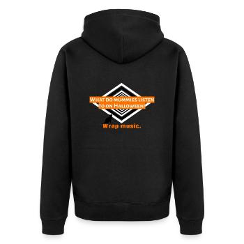 I love clothes / Halloween Special - Unisex Premium Bio Zip Hoodie - Schwarz - Hinten - Nico (187cm)
