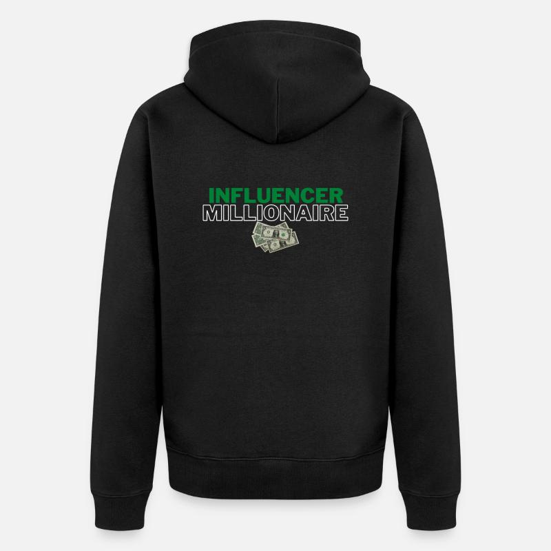 Influenceur Millionnaire - Veste à capuche bio Premium Unisexe - noir