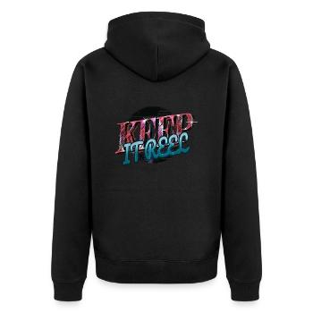 happy jokes birthday present bass fishing rod - Unisex Premium Bio Zip Hoodie - Schwarz - Hinten - Nico (187cm)