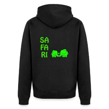 SA FA RI - Unisex Premium Organic Zip Hoodie - black - Back - Nico (187cm)