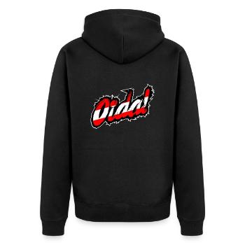 Oida! Österreich Dialekt Slang Lässig - Unisex Premium Bio Zip Hoodie - Schwarz - Hinten - Nico (187cm)
