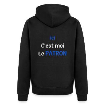 Ici c'est moi le patron - Veste à capuche bio Premium Unisexe - noir - Dos - Nico (187cm)