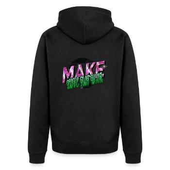 quote cool present dove of peace peace - Unisex Premium Bio Zip Hoodie - Schwarz - Hinten - Nico (187cm)