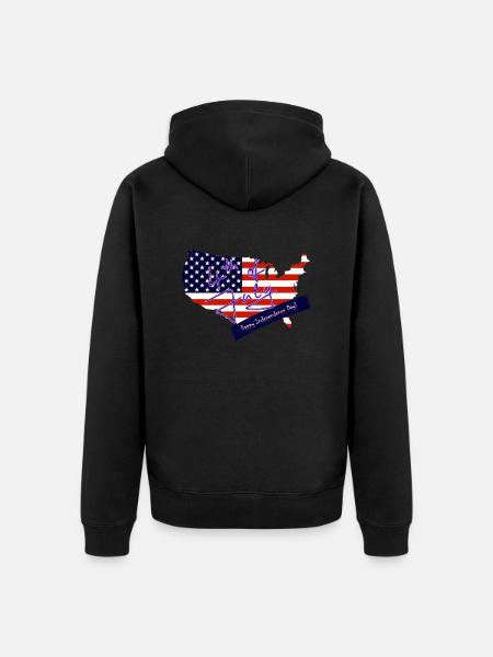 Happy Independence Day - Unisex Premium Bio Zip Hoodie - Schwarz
