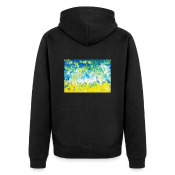 Summerdream - Art by Agatha - Unisex Premium Bio Zip Hoodie - Schwarz - Hinten - Nico (187cm)