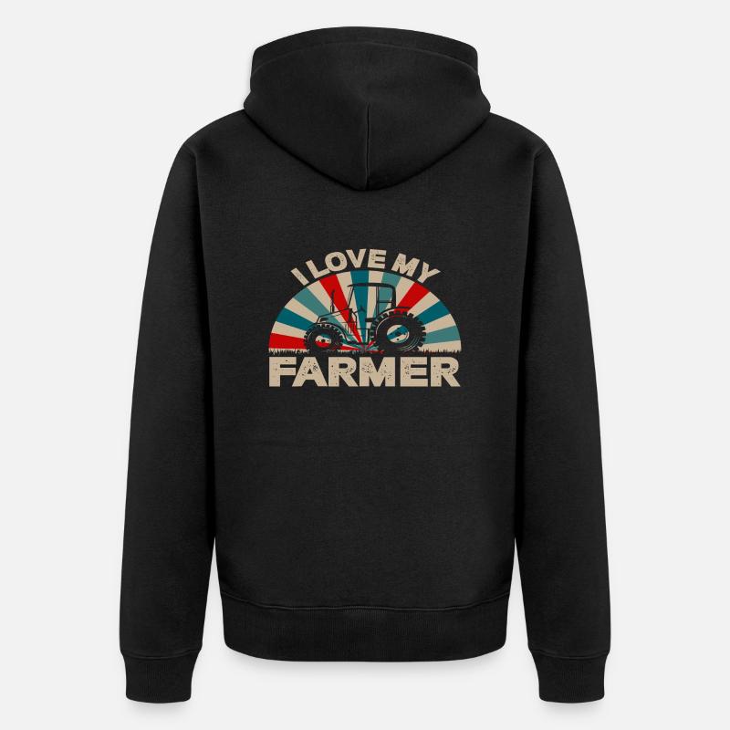 J’aime mon agriculteur - Veste à capuche bio Premium Unisexe - noir