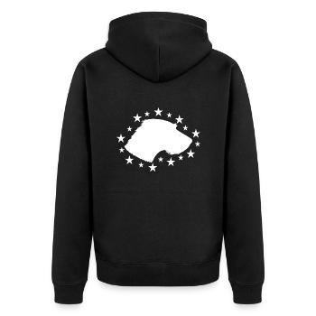 Rauhaardackel - Unisex Premium Bio Zip Hoodie - Schwarz - Hinten - Nico (187cm)