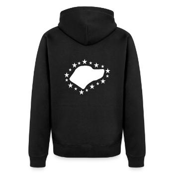 Rhodesian Ridgeback - Unisex Premium Bio Zip Hoodie - Schwarz - Hinten - Nico (187cm)