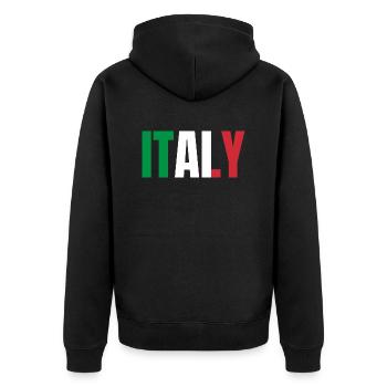 Flag of Italy - Unisex Premium Organic Zip Hoodie - black - Back - Nico (187cm)