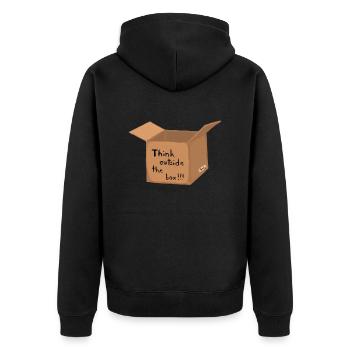 Think outside thebox - Unisex Premium Organic Zip Hoodie - black - Back - Nico (187cm)