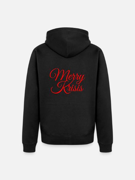 Merry Krisis - Unisex Premium Organic Zip Hoodie - black