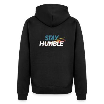 Stay humble - Veste à capuche bio Premium Unisexe - noir - Dos - Nico (187cm)