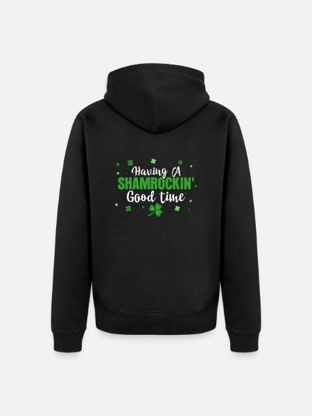 Having A Shamrockin' Good Time - Unisex Premium Organic Zip Hoodie - black