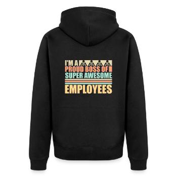 I'm A Proud Chef Of Super Awesome Employees Job - Unisex Premium Organic Zip Hoodie - black - Back - Nico (187cm)