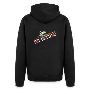 Tractor Farmer Tractor Driver Farmer Field - Unisex Premium Organic Zip Hoodie - black - Back - Nico (187cm)