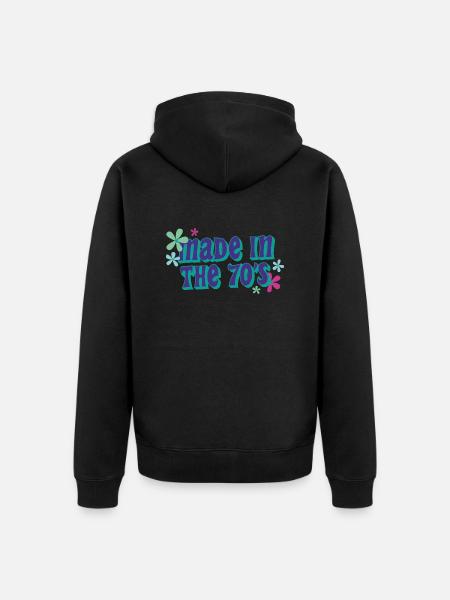 made in 70 s - Unisex Premium Bio Zip Hoodie - Schwarz
