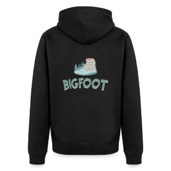 Bigfoot Outdoor - Unisex Premium Bio Zip Hoodie - Schwarz - Hinten - Nico (187cm)
