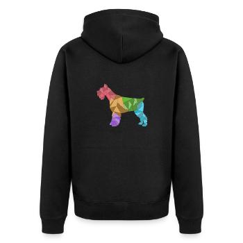 Schnauzer coloré géométrique - Veste à capuche bio Premium Unisexe - noir - Dos - Nico (187cm)