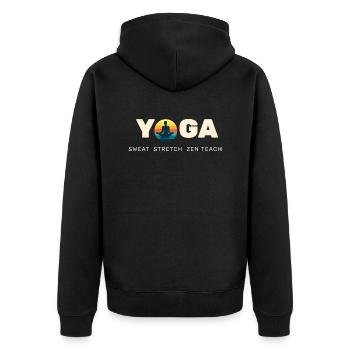 Yoga Méditation Amoureux Zen Focus Bouddhisme spirituel - Veste à capuche bio Premium Unisexe - noir - Dos - Nico (187cm)