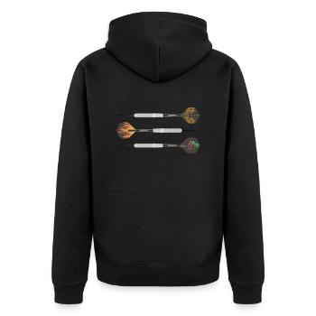 Cool gift for darts fans - Unisex Premium Organic Zip Hoodie - black - Back - Nico (187cm)