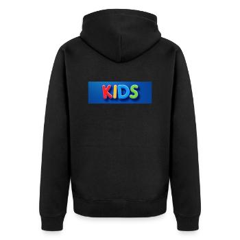KIDS BRAND CLOTHING - Unisex Premium Organic Zip Hoodie - black - Back - Nico (187cm)