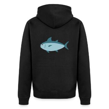 Tuna Fish - Unisex Premium Organic Zip Hoodie - black - Back - Nico (187cm)
