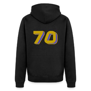 70. 70 ANS. 70e ANNIVERSAIRE. ANNIVERSAIRE 70 ANS. - Veste à capuche bio Premium Unisexe - noir - Dos - Nico (187cm)