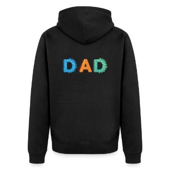 Dad of the Birthday Monster 1st Birthday Family - Unisex Premium Organic Zip Hoodie - black - Back - Nico (187cm)