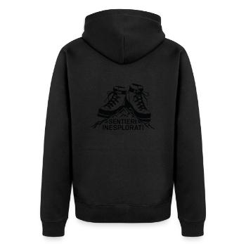 SENTIERI INESPLORATI - Unisex Premium Organic Zip Hoodie - black - Back - Nico (187cm)