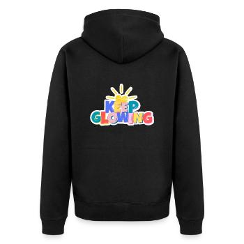 Keep Glowing - Unisex Premium Organic Zip Hoodie - black - Back - Nico (187cm)