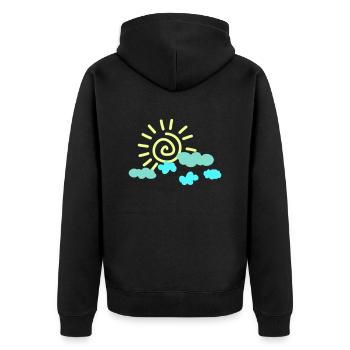Sun Sky - Unisex Premium Organic Zip Hoodie - black - Back - Nico (187cm)