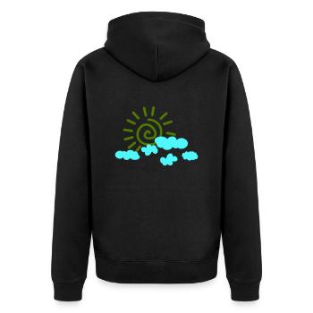 Sun Sky - Unisex Premium Organic Zip Hoodie - black - Back - Nico (187cm)