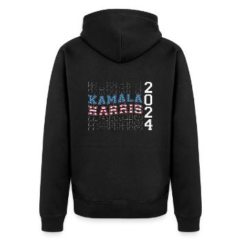 Couleurs du drapeau des États-Unis à Kamala Harris 2024 pour - Veste à capuche bio Premium Unisexe - noir - Dos - Nico (187cm)