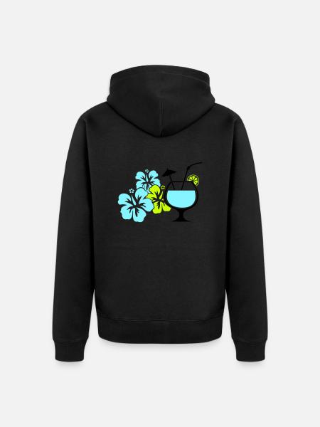 Cocktail Flowers Hawaii - Unisex Premium Organic Zip Hoodie - black