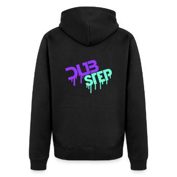 Drop Dub Step Techno Music Party Club Texte Logo - Veste à capuche bio Premium Unisexe - noir - Dos - Nico (187cm)