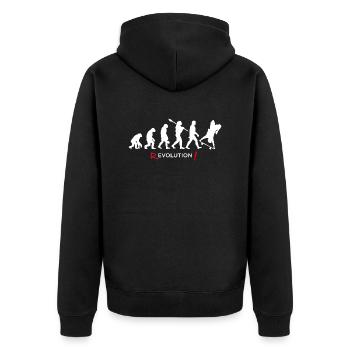 Revolution - Evolution Man Fun Twist 09 - Unisex Premium Organic Zip Hoodie - black - Back - Nico (187cm)